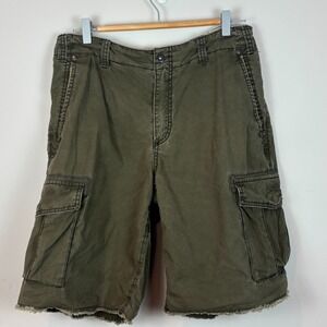 Old Navy Vintage Y2K Mens‎ Green Cargo Shorts Size 32 Distressed 2006 Streetwear